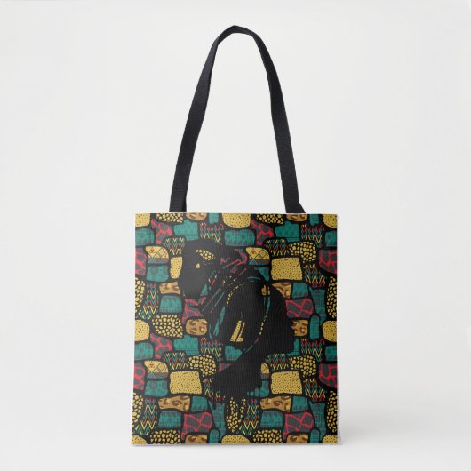 Zwarte Afrikaanse vrouw Tote Bag (Voorkant)