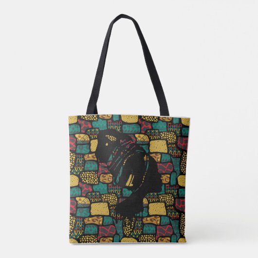 Zwarte Afrikaanse vrouw Tote Bag (Achterkant)
