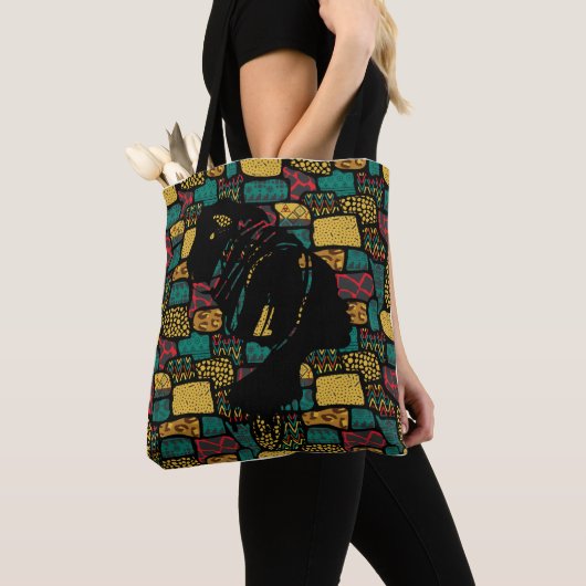 Zwarte Afrikaanse vrouw Tote Bag (Dichtbij)