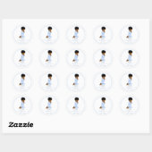 Zwarte Afro-Amerikaanse Baby Boy Dopen Sticker (Vel)