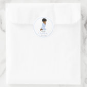 Zwarte Afro-Amerikaanse Baby Boy Dopen Sticker (Tas)