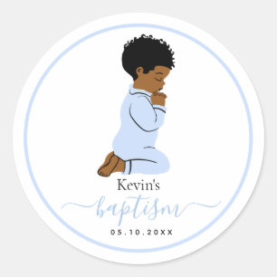 Zwarte Afro-Amerikaanse Baby Boy Dopen Sticker