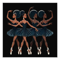 Zwarte Afro-Amerikaanse Ballerina Ballet Dance Gir