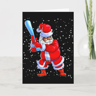 Zwarte Afro-Amerikaanse Kerstman Baseball Afro C Kaart