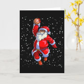 Zwarte Afro-Amerikaanse Kerstman Basketbal Afro Kaart (Gele Bloem)