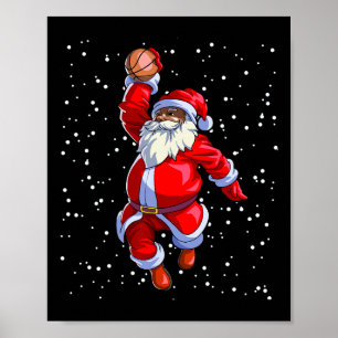 Zwarte Afro-Amerikaanse Kerstman Bysketbyll Afro Poster
