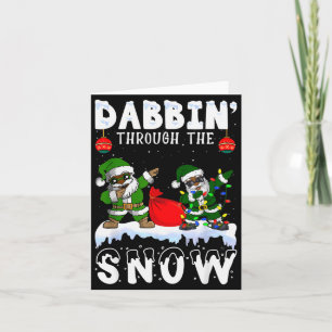 Zwarte Afro-Amerikaanse Kerstman Dabbing Kerstmis Kaart