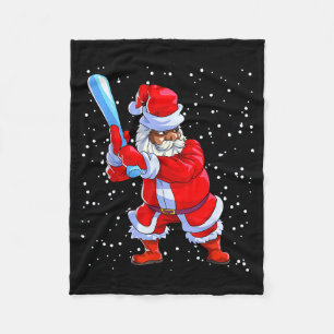 Zwarte Afro-Amerikaanse kerstman honkbal Afro C Fleece Deken