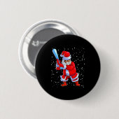 Zwarte Afro-Amerikaanse Kerstman Honkbal Afro C Ronde Button 5,7 Cm (Voorkant /achterkant)