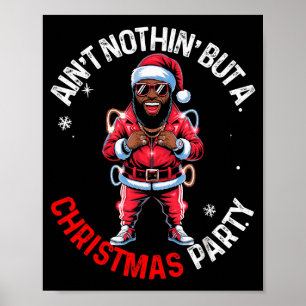 Zwarte Afro-Amerikaanse kerstman Kerst Pijama Poster