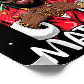 Zwarte Afro-Amerikaanse kerstman Kerstmis Pyjama Poster (Hoek)