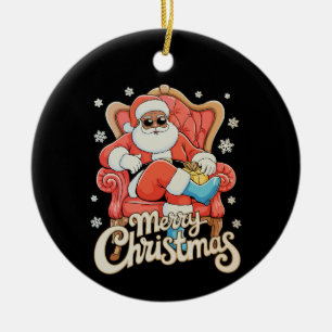 Zwarte Afro-Amerikaanse Kerstman Kerstmis Xmas Keramisch Ornament