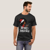 Zwarte Afro-Amerikaanse Vrouwen Kerstman Hoed Kers T-shirt (Voorkant volledig)