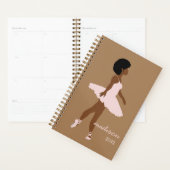 Zwarte afro hair ballerina illustratienaam planner (Display)