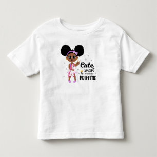 Zwarte Afro Puffs Sassy Meisje Schattig Slim Drama Kinder Shirts