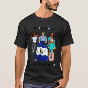 Zwarte Afro Salvadoraanse tante familie El Salvado T-shirt