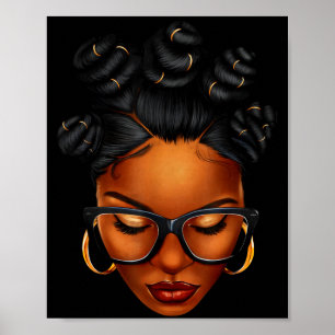 Zwarte Afro Vrouw Afrika Zwarte Geschiedenis Maand Poster