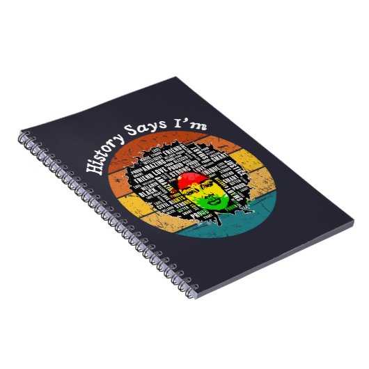 Zwarte Afro Vrouw Melanine Meisje Maand van de zwa Notitieboek (Rechterzijde)