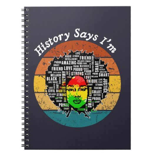 Zwarte Afro Vrouw Melanine Meisje Maand van de zwa Notitieboek (Voorkant)