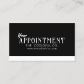 Zwarte afspraakkaart klantenkaartje (Voorkant)