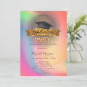 Zwarte Afstudeerder Pet Rainbow Colorful Gradupart Kaart (Staand voorkant)