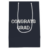 Zwarte afstudeerdop op een vlammende honkbal medium cadeauzakje (Achterkant)