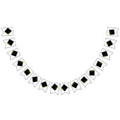 Zwarte afstudeerdopjes vlaggetjes (Alle)