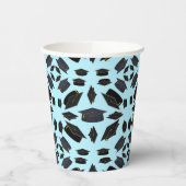 Zwarte afstudeerdoppen in de lucht Afstuderen Papieren Bekers (Links)