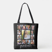 Zwarte afstudeerfoto K–12 moderne script collage Tote Bag (Achterkant)
