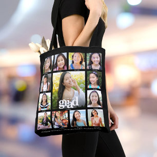 Zwarte afstudeerfoto K–12 vet modern collage Tote Bag