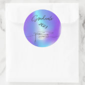 Zwarte afstudeerhoed, holografisch  ronde sticker (Tas)