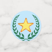 Zwarte afstudeerhoed, laurier & sterren Confetti (Kleine voorkant)