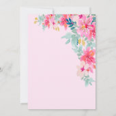 Zwarte afstudeerhoed, lente bloemen afstuderen kaart (Achterkant)