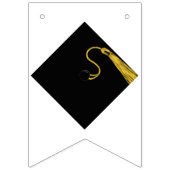 Zwarte afstudeerhoeden vlaggetjes (Eerste vlag)