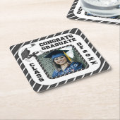 Zwarte Afstuderen Afstuderen School Party Onderzet Kartonnen Onderzetters (Schuin)