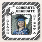 Zwarte Afstuderen Afstuderen School Party Onderzet Kartonnen Onderzetters (Voorkant)