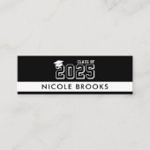 Zwarte Afstuderen Klasse van Contact Info Naam Mini Visitekaartje (Voorkant)