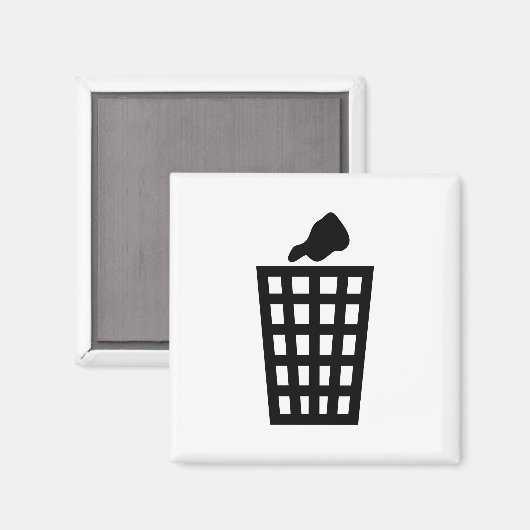 Zwarte afvalbak magneet (Voorkant / Achterkant)