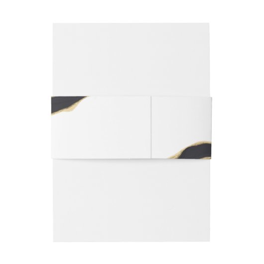 Zwarte agaat edelsteen met goud uitnodigingen wikkel (Achterkant Voorbeeld)