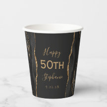 Zwarte Agaat Gouden Glitter Donkere 50ste Verjaard