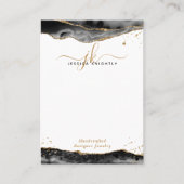 Zwarte Agaat Gouden Glitter Sieraden Display Visitekaartje (Voorkant)