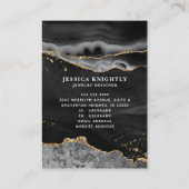 Zwarte Agaat Gouden Glitter Sieraden Display Visitekaartje (Achterkant)