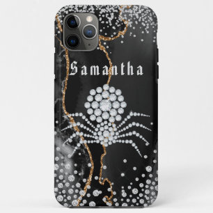 Zwarte Agaat met goud & Diamant Accenten Case-Mate iPhone Case