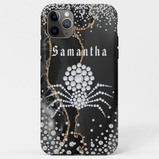 Zwarte Agaat met goud & Diamant Accenten Case-Mate iPhone Case (Achterkant)