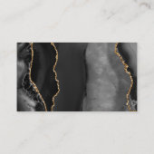 Zwarte Agate Geode Gouden Glitter Onroerend Goed Visitekaartje (Achterkant)