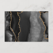 Zwarte Agate Gouden Ombre Script Trouwdetails Informatiekaartje (Achterkant)