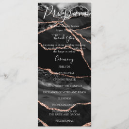 Zwarte Agate Minimalistische Luxe Trouwprogramma's Menu