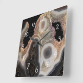 Zwarte Agate Nepmarmer Steen Edelsteen Klok (Hoek)
