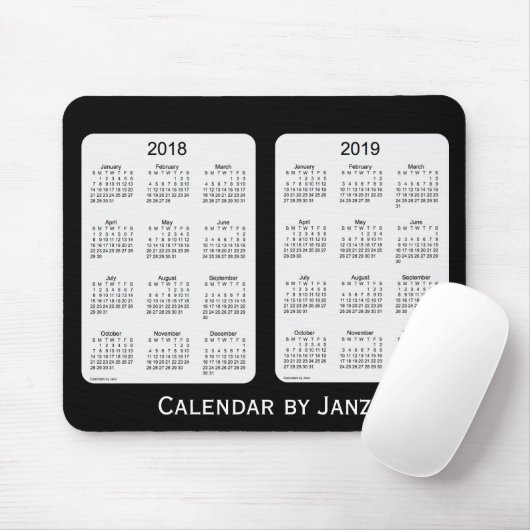 Zwarte agenda 2018-2019 van Janz Mousepad Muismat (Met muis)