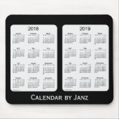 Zwarte agenda 2018-2019 van Janz Mousepad Muismat (Voorkant)